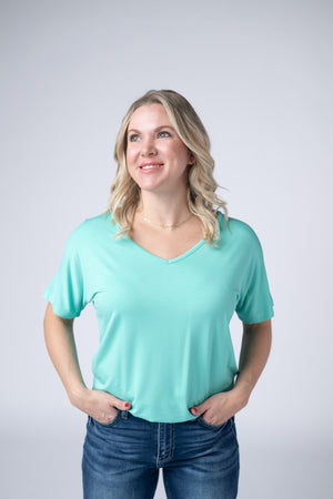 Chloe Cozy Tee - Turquoise by Michelle Mae