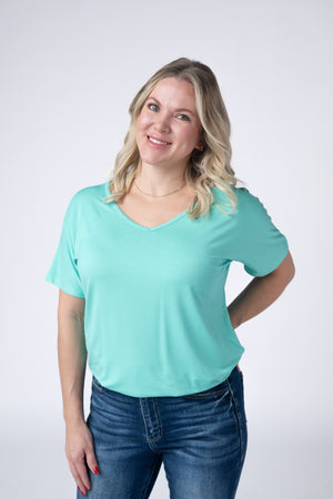 Chloe Cozy Tee - Turquoise by Michelle Mae