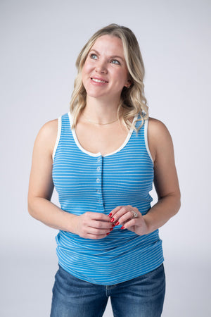 Shiloh Button Snap Tank - Ocean Blue by Michelle Mae