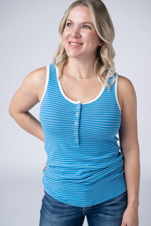 Shiloh Button Snap Tank - Ocean Blue by Michelle Mae