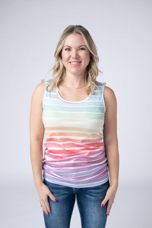 PREBOOK Ava Tank - Rainbow Stripes