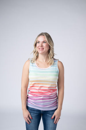 PREBOOK Ava Tank - Rainbow Stripes