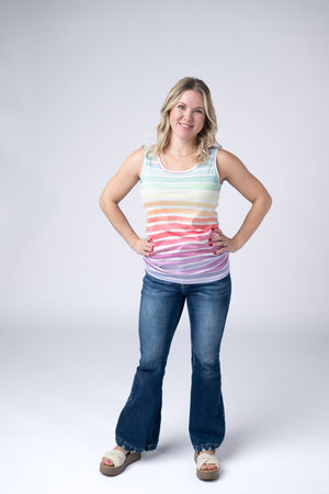 PREBOOK Ava Tank - Rainbow Stripes