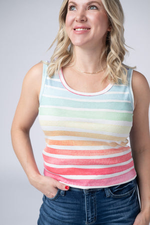 PREBOOK Ava Tank - Rainbow Stripes