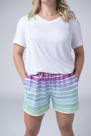 Jamie Shorts - Rainbow Stripes by Michelle Mae