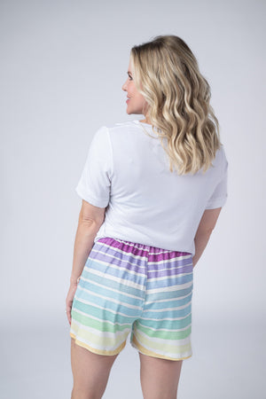 Jamie Shorts - Rainbow Stripes by Michelle Mae