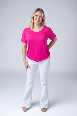 Chloe Cozy Tee - Hot Pink by Michelle Mae