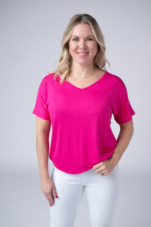Chloe Cozy Tee - Hot Pink by Michelle Mae