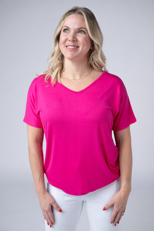 Chloe Cozy Tee - Hot Pink by Michelle Mae
