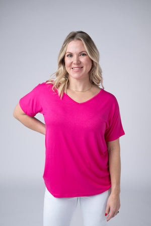 Chloe Cozy Tee - Hot Pink by Michelle Mae