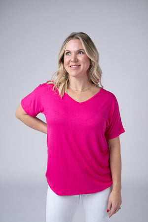 Chloe Cozy Tee - Hot Pink by Michelle Mae