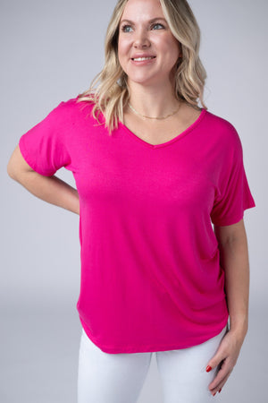 Chloe Cozy Tee - Hot Pink by Michelle Mae