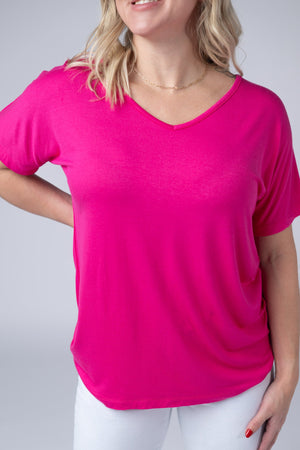 Chloe Cozy Tee - Hot Pink by Michelle Mae