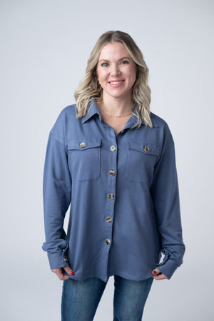 Brenna Button Down Top - Denim by Michelle Mae