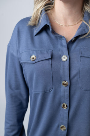 Brenna Button Down Top - Denim by Michelle Mae