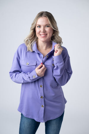 Brenna Button Down Top - Purple by Michelle Mae