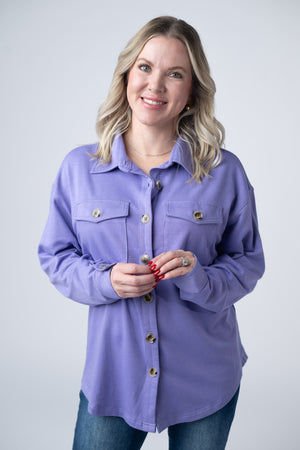 Brenna Button Down Top - Purple by Michelle Mae