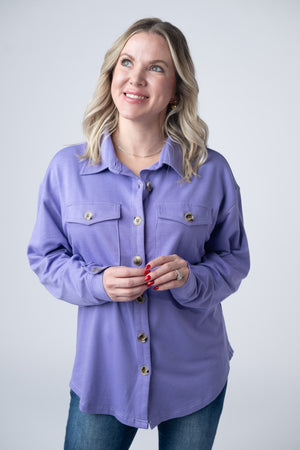 Brenna Button Down Top - Purple by Michelle Mae