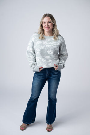 Floral Abstract Sweater - Grey by Michelle Mae