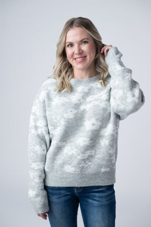 Floral Abstract Sweater - Grey by Michelle Mae