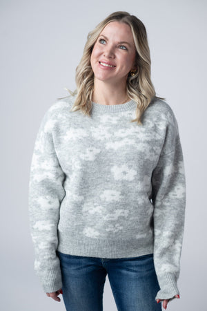Floral Abstract Sweater - Grey by Michelle Mae