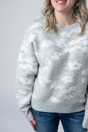 Floral Abstract Sweater - Grey by Michelle Mae