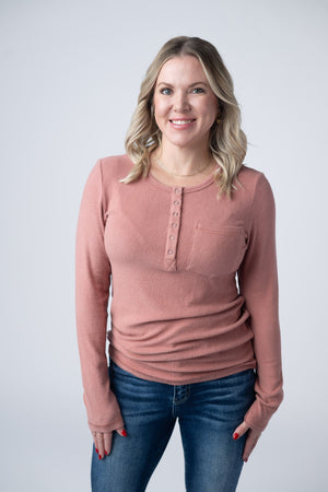 Georgia Long Sleeve Top - Rose by Michelle Mae