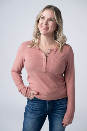 Georgia Long Sleeve Top - Rose by Michelle Mae