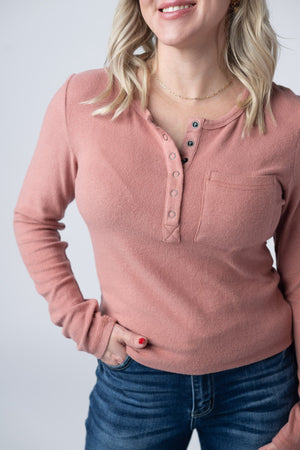 Georgia Long Sleeve Top - Rose by Michelle Mae