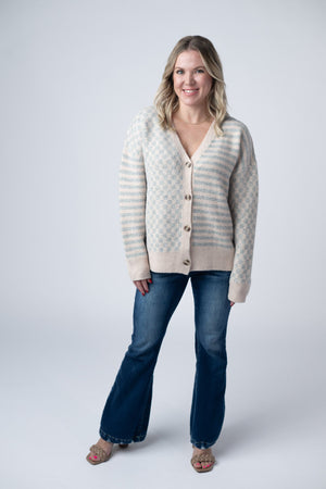 Pattern Mix Neutral Cardigan by Michelle Mae