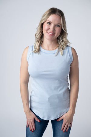 Morgan Micro Striped Tank - Periwinkle by Michelle Mae