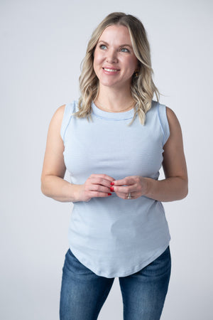 Morgan Micro Striped Tank - Periwinkle by Michelle Mae