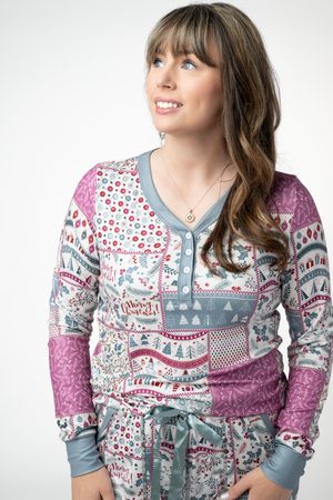 PREBOOK Cozy Pajama Set - Holiday Patchwork