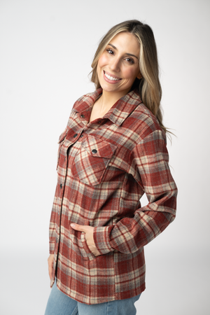 PREBOOK Norah Shacket - Brick Plaid