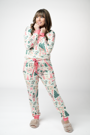 PREBOOK Cozy Pajama Set - Pink Pine Noel