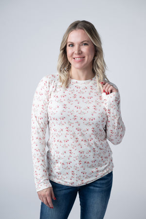 Blair Long Sleeve Top - Micro Pink Floral