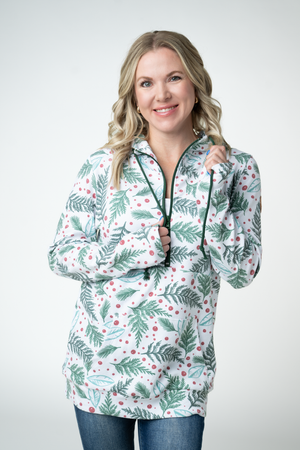 PREBOOK HalfZip Hoodie - Berry + Pine