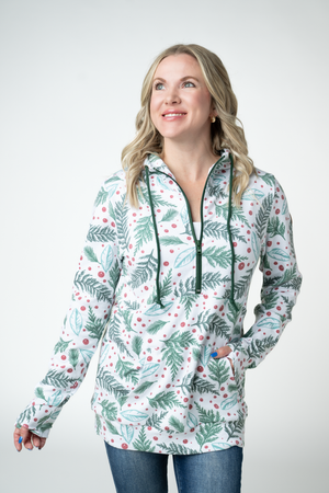 PREBOOK HalfZip Hoodie - Berry + Pine