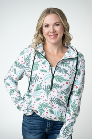 PREBOOK HalfZip Hoodie - Berry + Pine