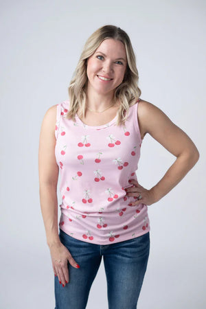 Ava Tank - Cherries by Michelle Mae