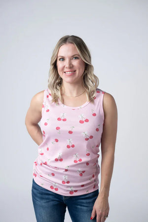 Ava Tank - Cherries by Michelle Mae