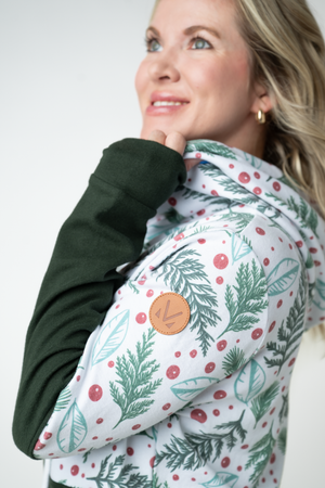 PREBOOK Hailey Pullover Hoodie - Berry + Pine and Evergreen