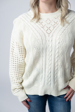 Jasmine Open Knit Sweater - Ivory by Michelle Mae