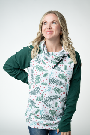 PREBOOK Classic Zoey ZipCowl Sweatshirt - Berry + Pine
