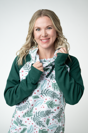 PREBOOK Classic Zoey ZipCowl Sweatshirt - Berry + Pine