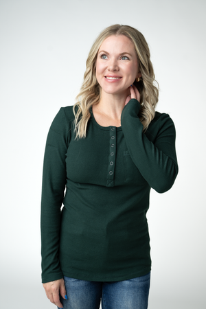 PREBOOK Georgia Long Sleeve Top - Evergreen