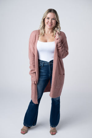 Madison Cozy Cardigan - Dusty Rose by Michelle Mae
