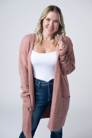 Madison Cozy Cardigan - Dusty Rose by Michelle Mae