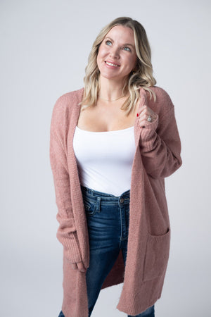 Madison Cozy Cardigan - Dusty Rose by Michelle Mae