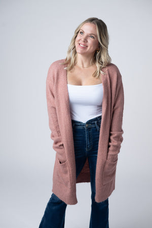 Madison Cozy Cardigan - Dusty Rose by Michelle Mae